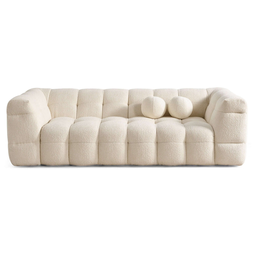 Ashcroft - Alana Tufted Boucle Sofa in Ivory