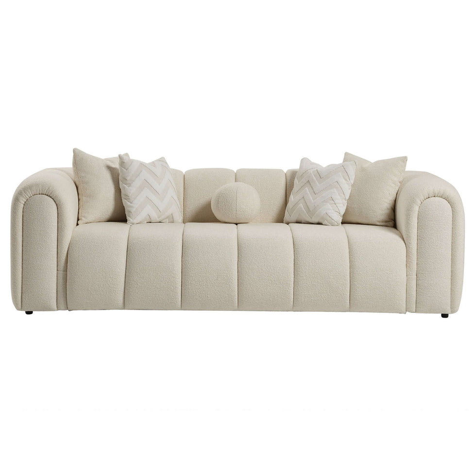 Ashcroft - Beatrice Modern Tufted Boucle Sofa in Ivory