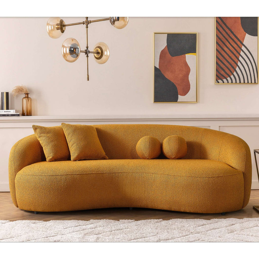 Ashcroft - Drake Japandi Style Curvy Boucle Sofa