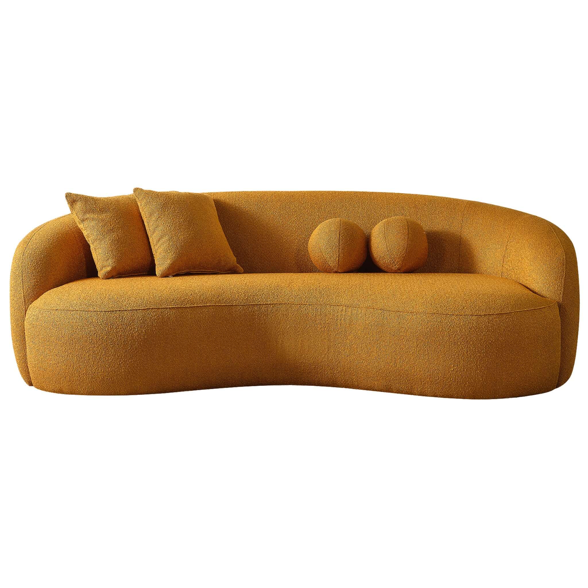 Ashcroft - Drake Japandi Style Curvy Boucle Sofa