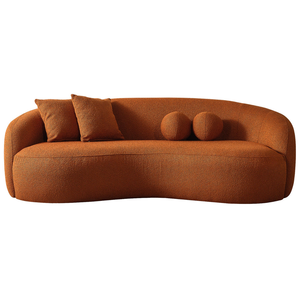 Ashcroft - Drake Japandi Style Curvy Boucle Sofa
