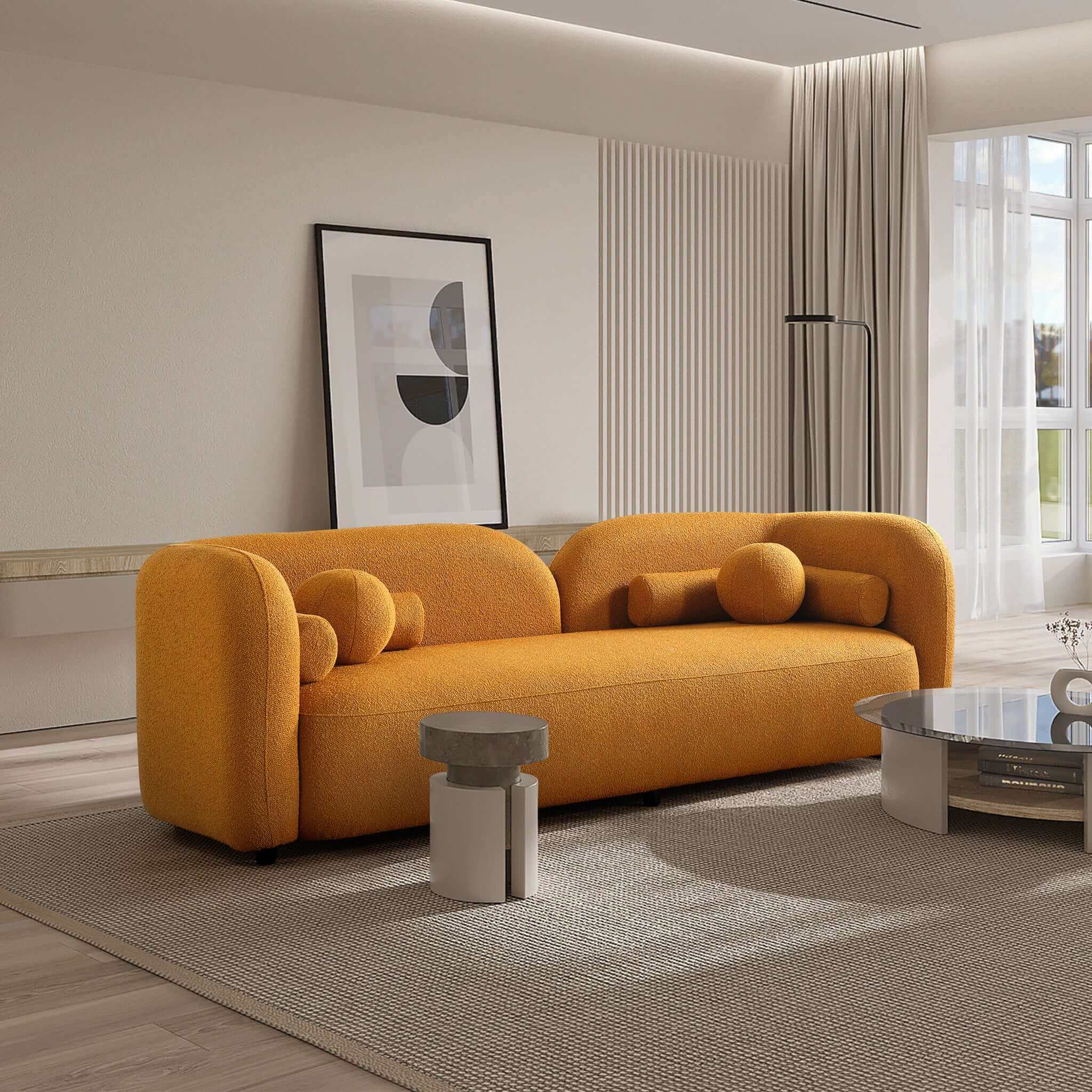 Ashcroft - Donna Japandi Style Boucle Sofa