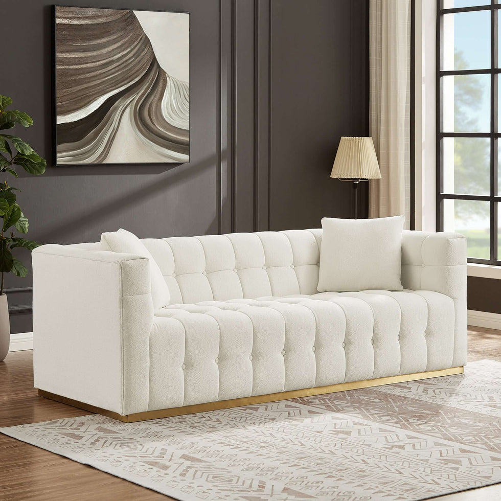 Ashcroft - Eleanor Boucle Sofa in Beige