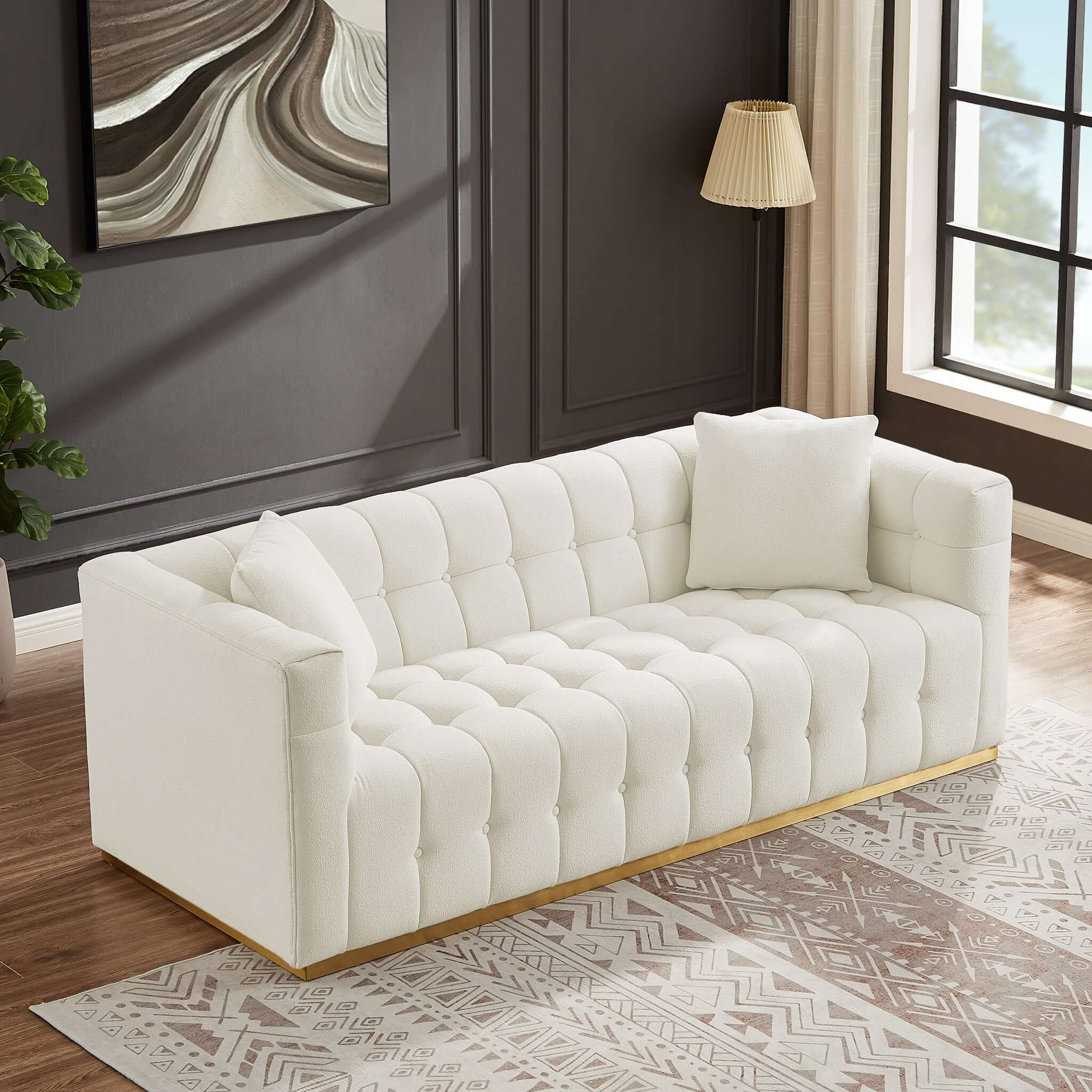 Ashcroft - Eleanor Boucle Sofa in Beige