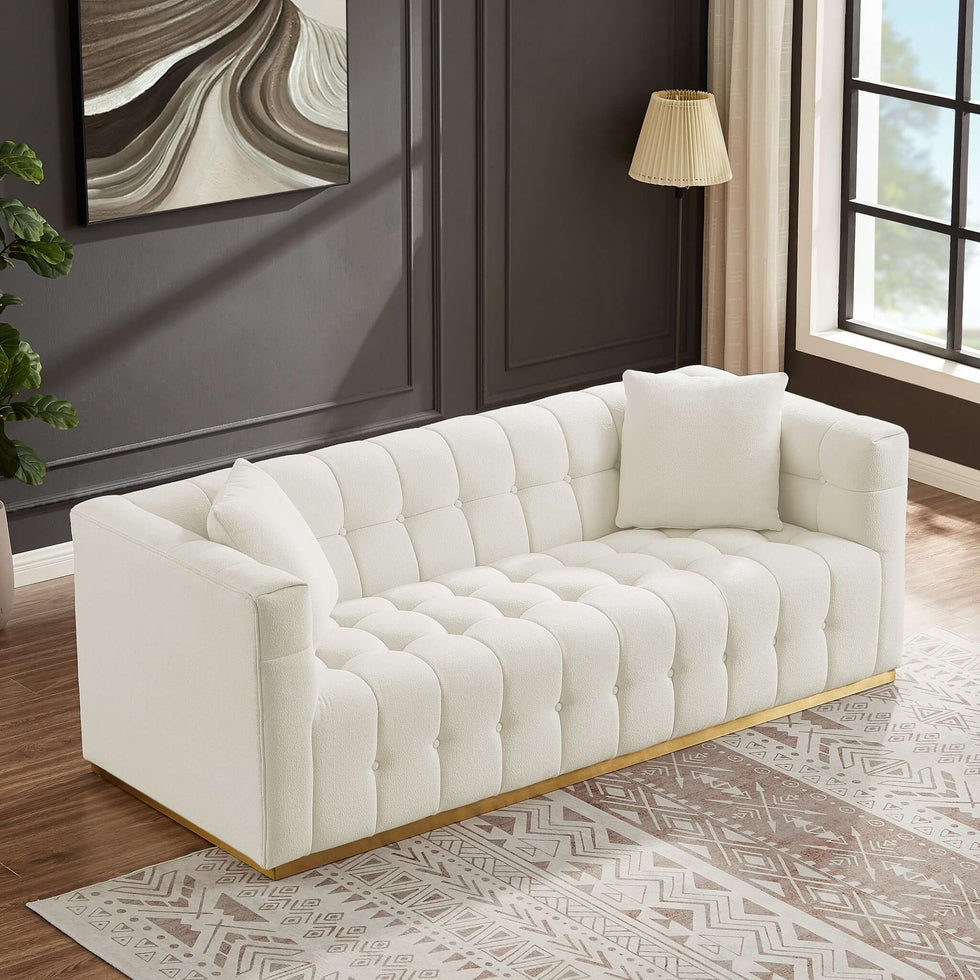 Ashcroft - Eleanor Boucle Sofa in Beige