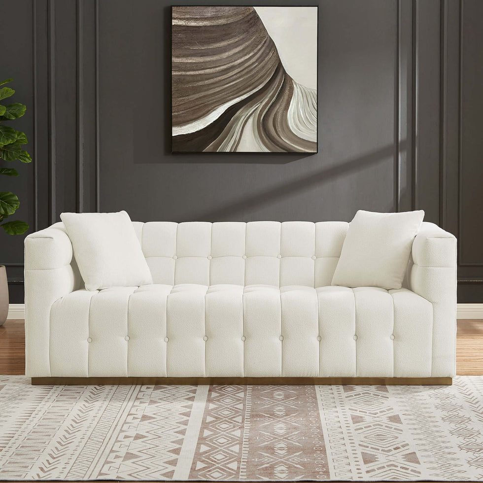 Ashcroft - Eleanor Boucle Sofa in Beige