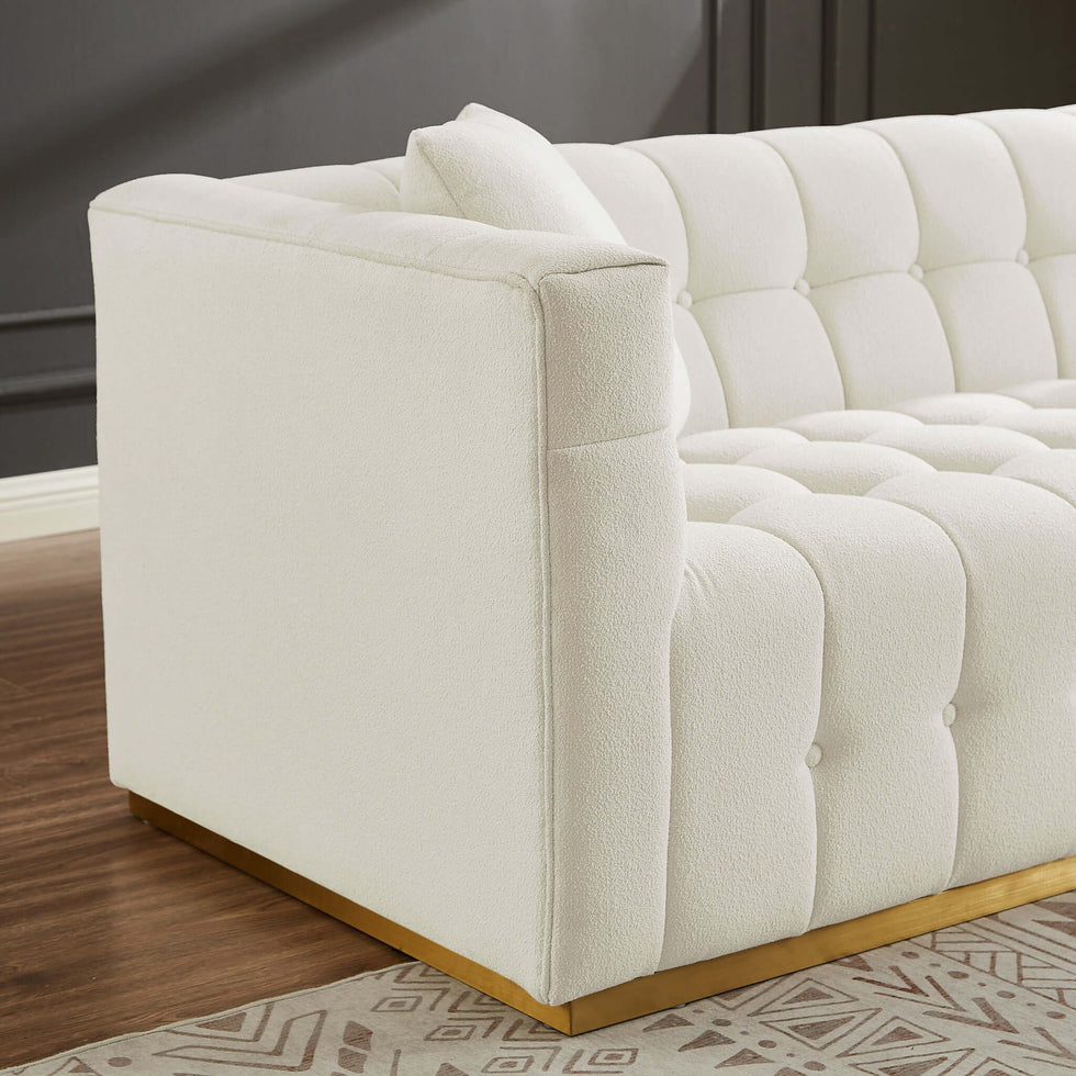 Ashcroft - Eleanor Boucle Sofa in Beige