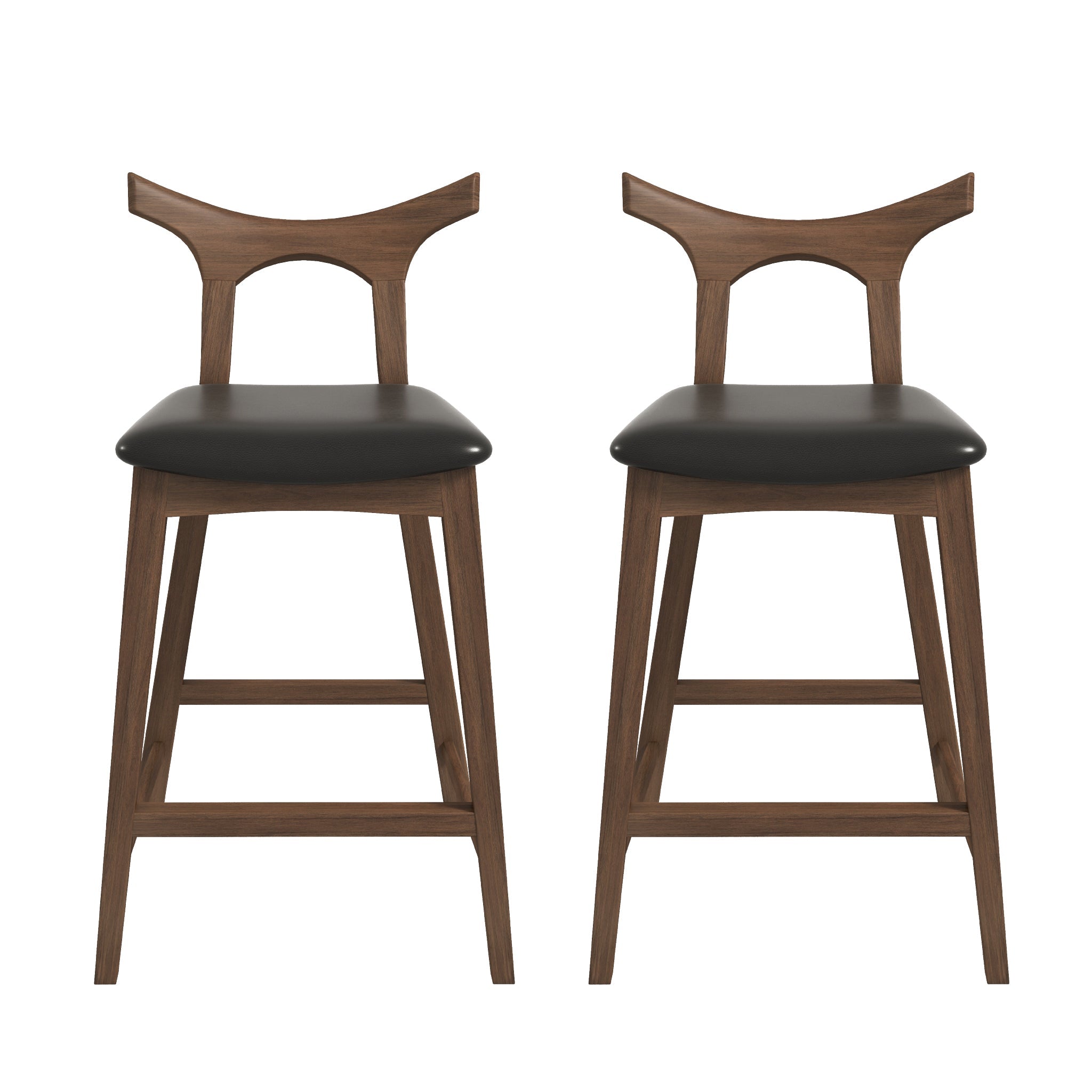 Ashcroft - Hester Solid Wood Upholstered Square Bar Chair (Set Of 2)