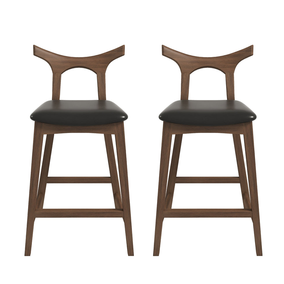 Ashcroft - Hester Solid Wood Upholstered Square Bar Chair (Set Of 2)