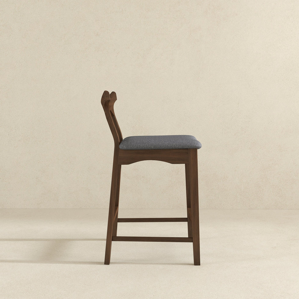 Ashcroft - Hester Solid Wood Upholstered Square Bar Chair (Set Of 2)