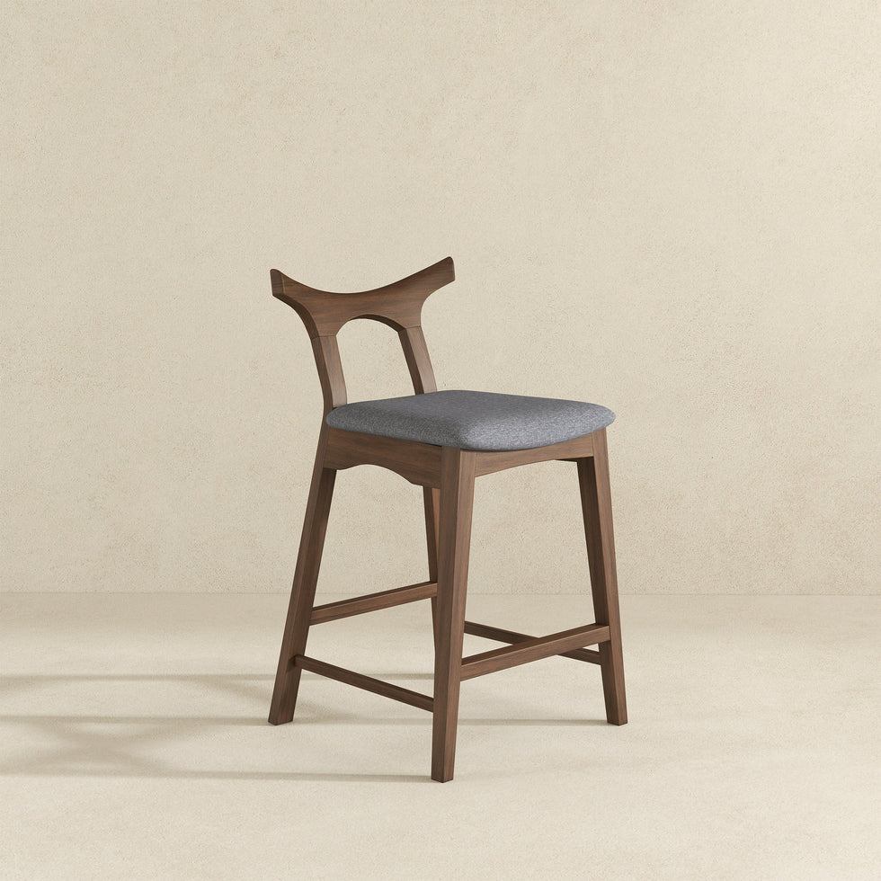 Ashcroft - Hester Solid Wood Upholstered Square Bar Chair (Set Of 2)