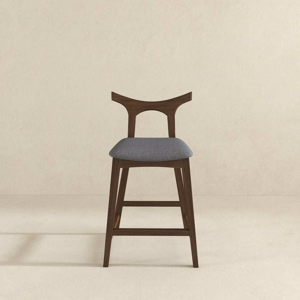 Ashcroft - Hester Solid Wood Upholstered Square Bar Chair (Set Of 2)
