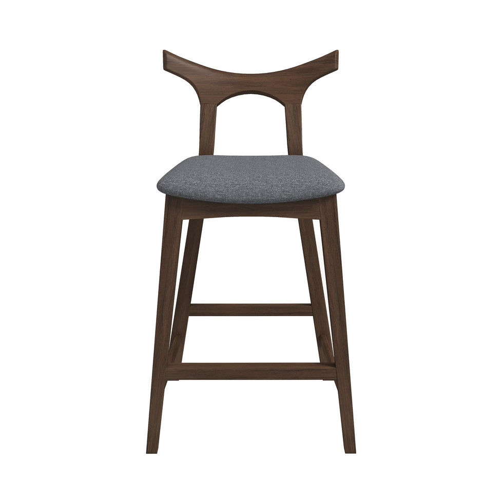 Ashcroft - Hester Solid Wood Upholstered Square Bar Chair (Set Of 2)