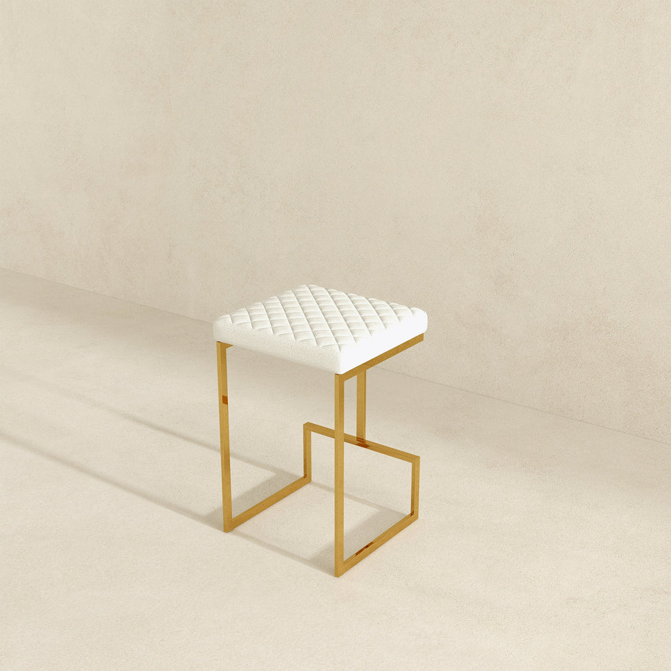 Ashcroft - Joel Mid-Century Modern Luxury Upholstered Stool