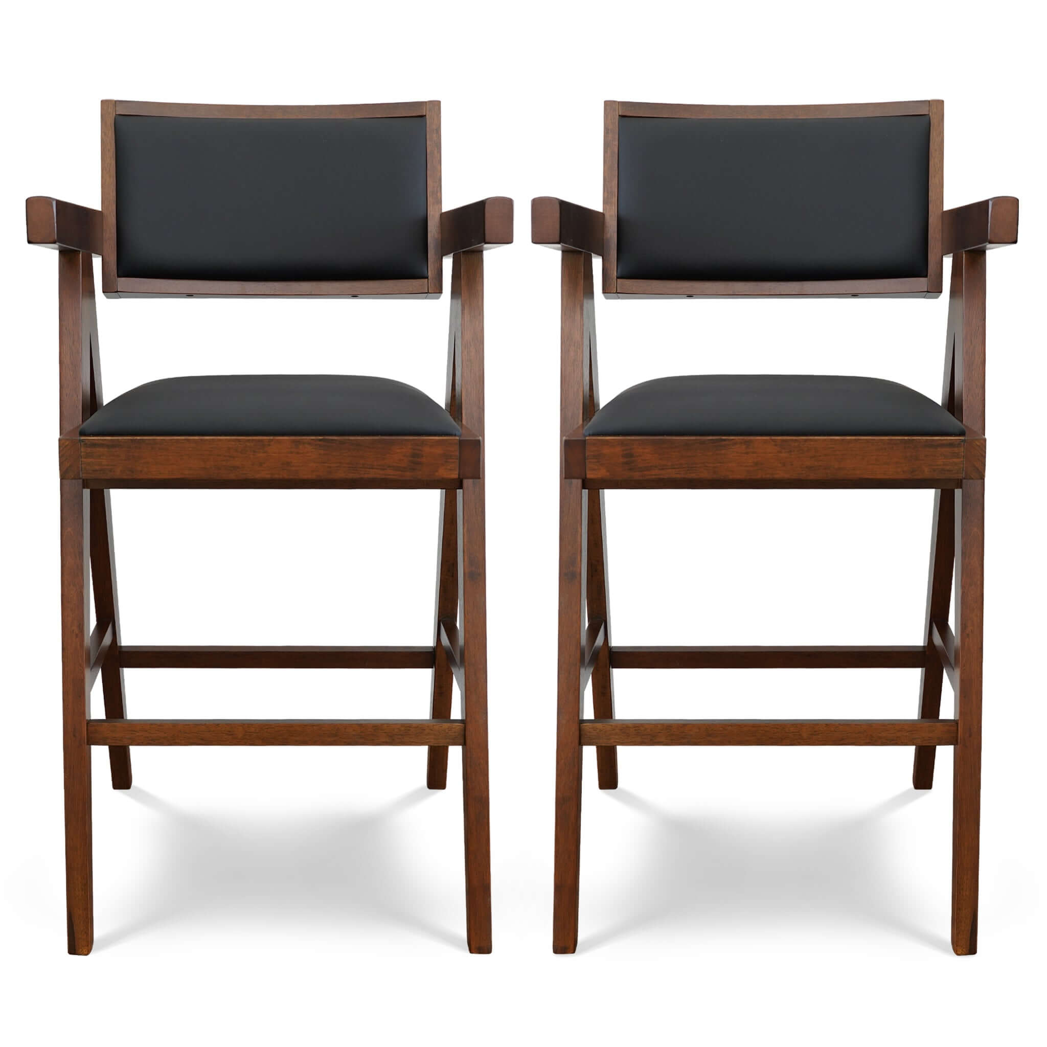 Ashcroft - Athena Vegan Leather Counter Chair in Black