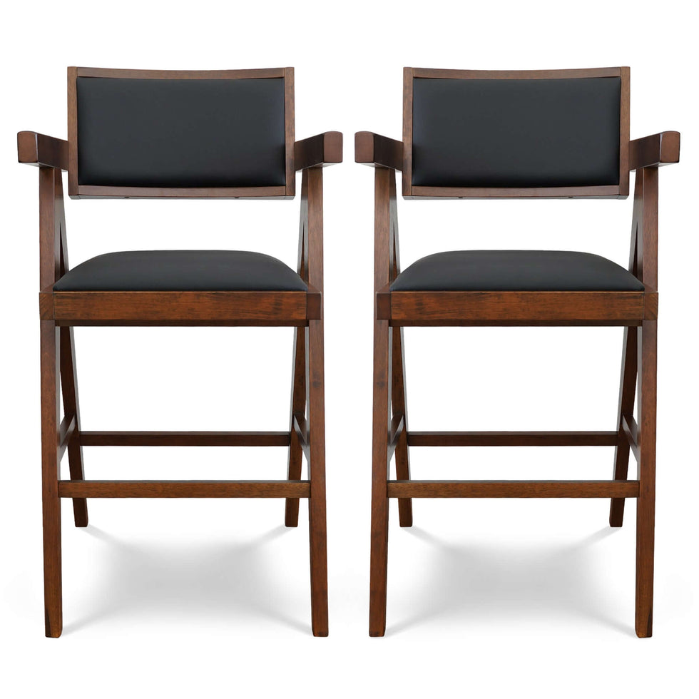 Ashcroft - Athena Vegan Leather Counter Chair in Black