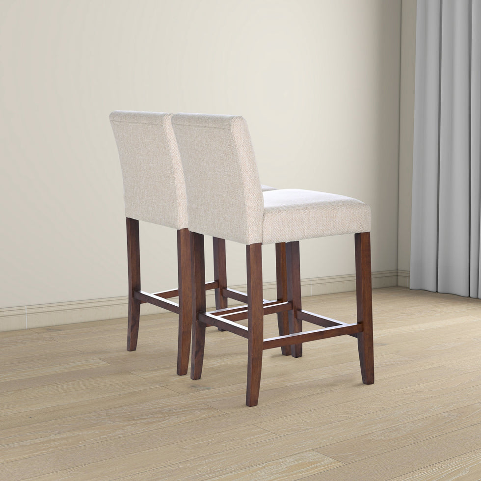 Ashcroft - Dorian Beige Fabric Counter Chair (Set of 2)