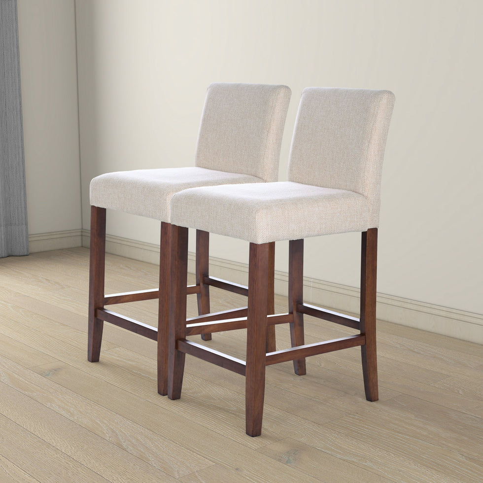 Ashcroft - Dorian Beige Fabric Counter Chair (Set of 2)