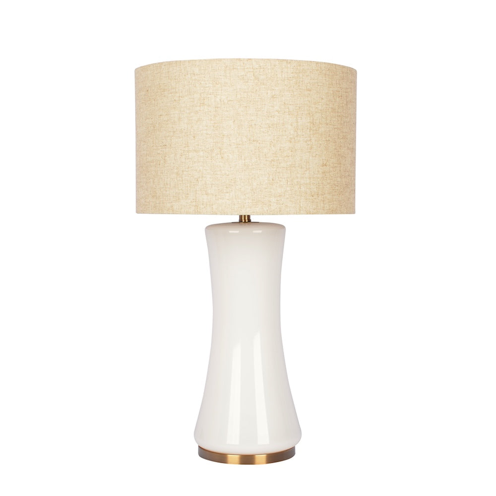 Ashcroft - Cascade Glass Lamp Golden Base Off White Glass Table Lamp