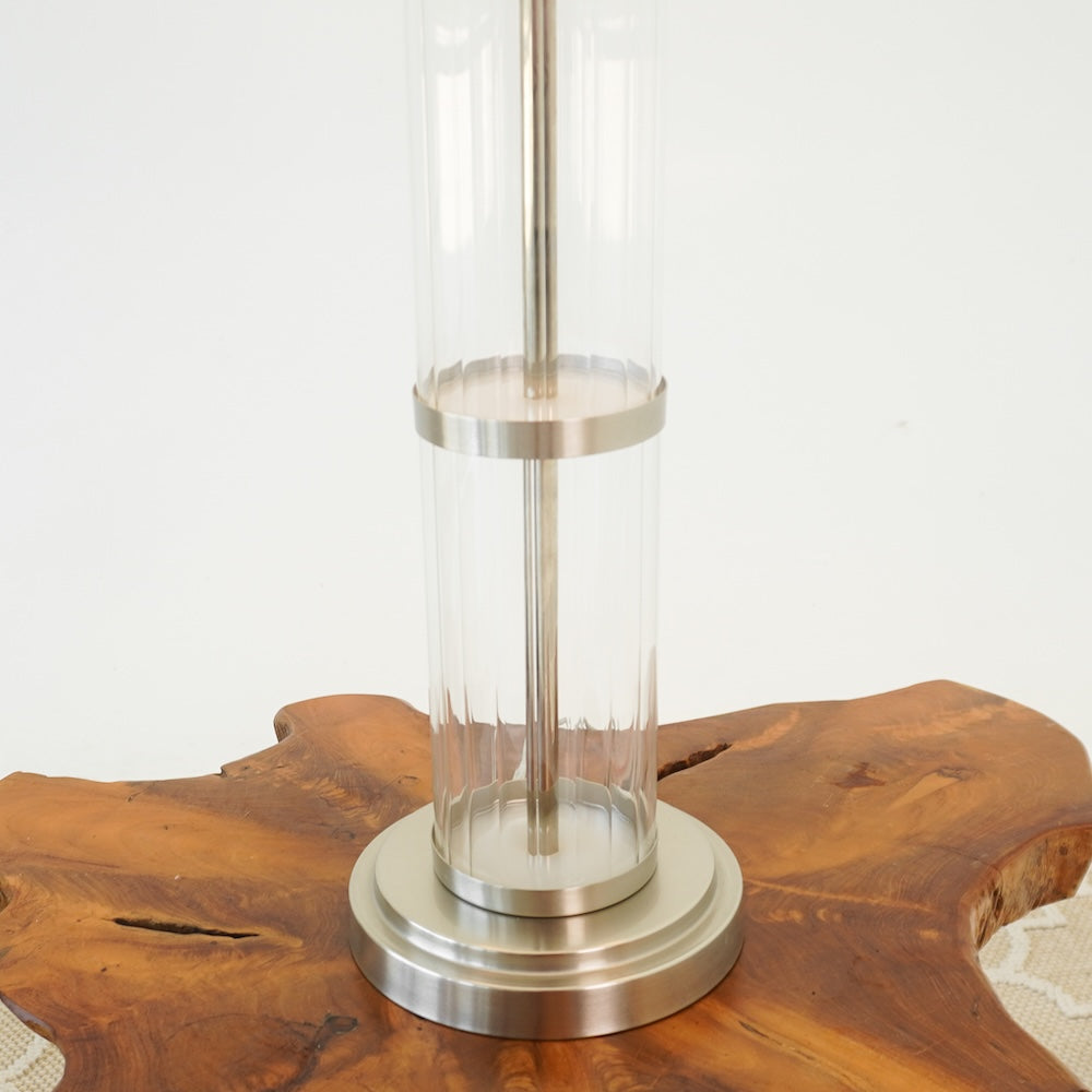 Ashcroft - Echo Brushed Nickel Table Lamp with On/Off Switch Clear Glass Body Metal Base