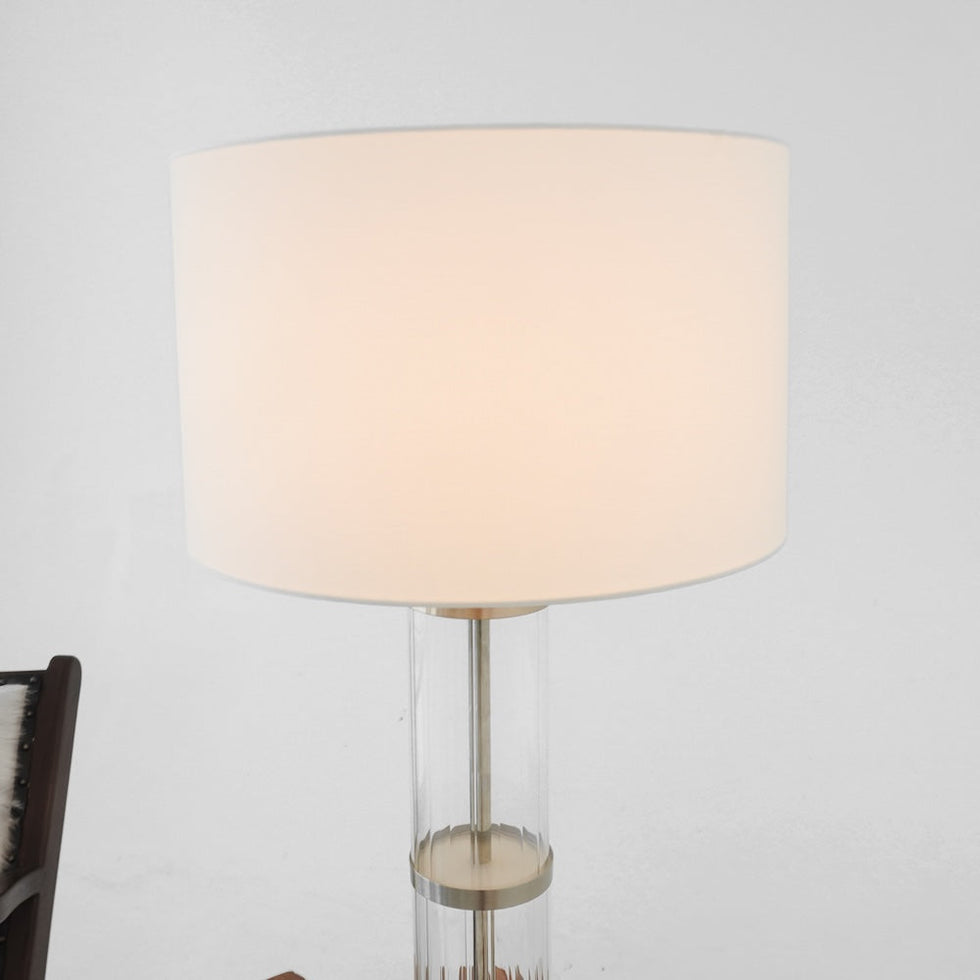 Ashcroft - Echo Brushed Nickel Table Lamp with On/Off Switch Clear Glass Body Metal Base