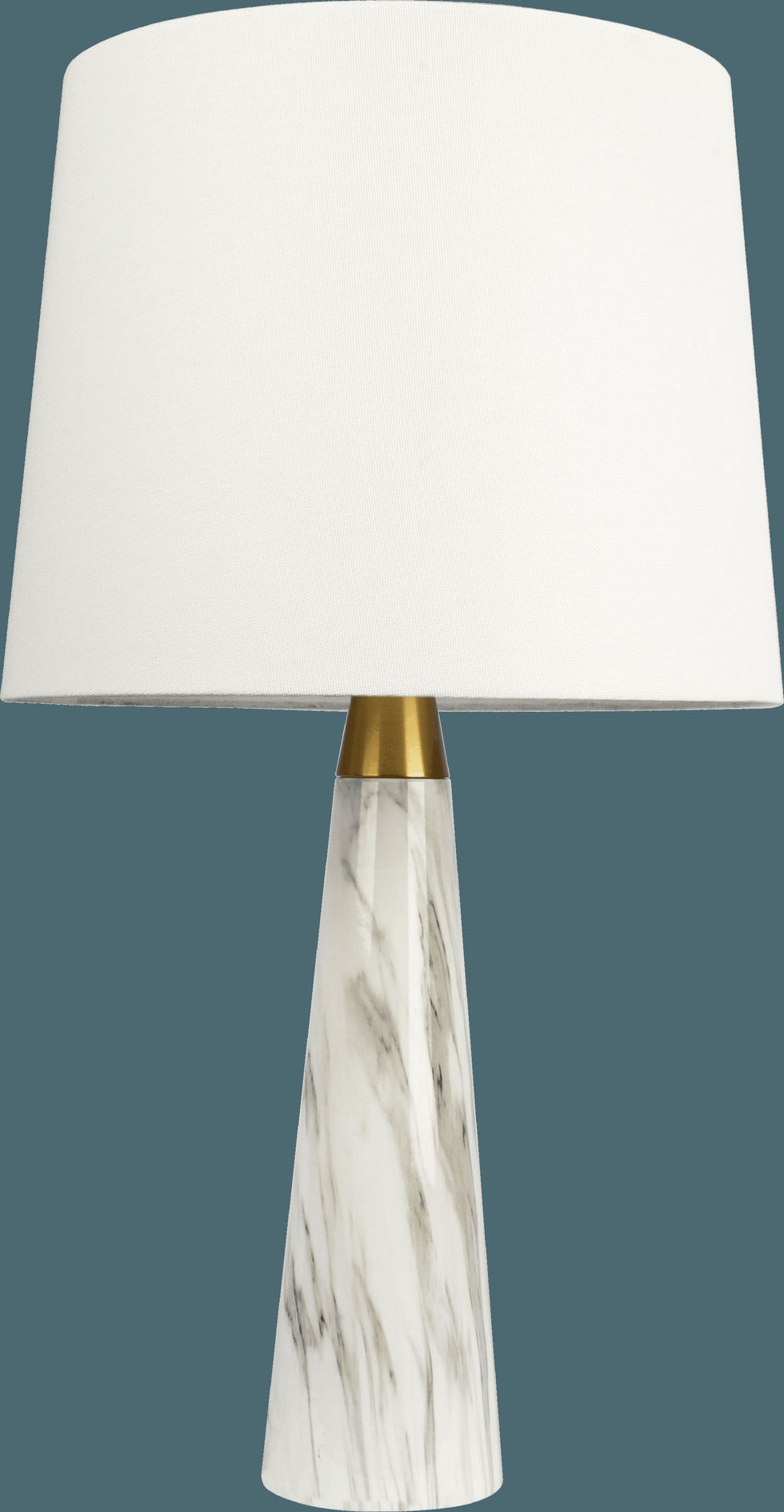 Ashcroft - Enclave Hydro Black Table Lamp with On/Off Switch Faux Marble Base Fabric Shade