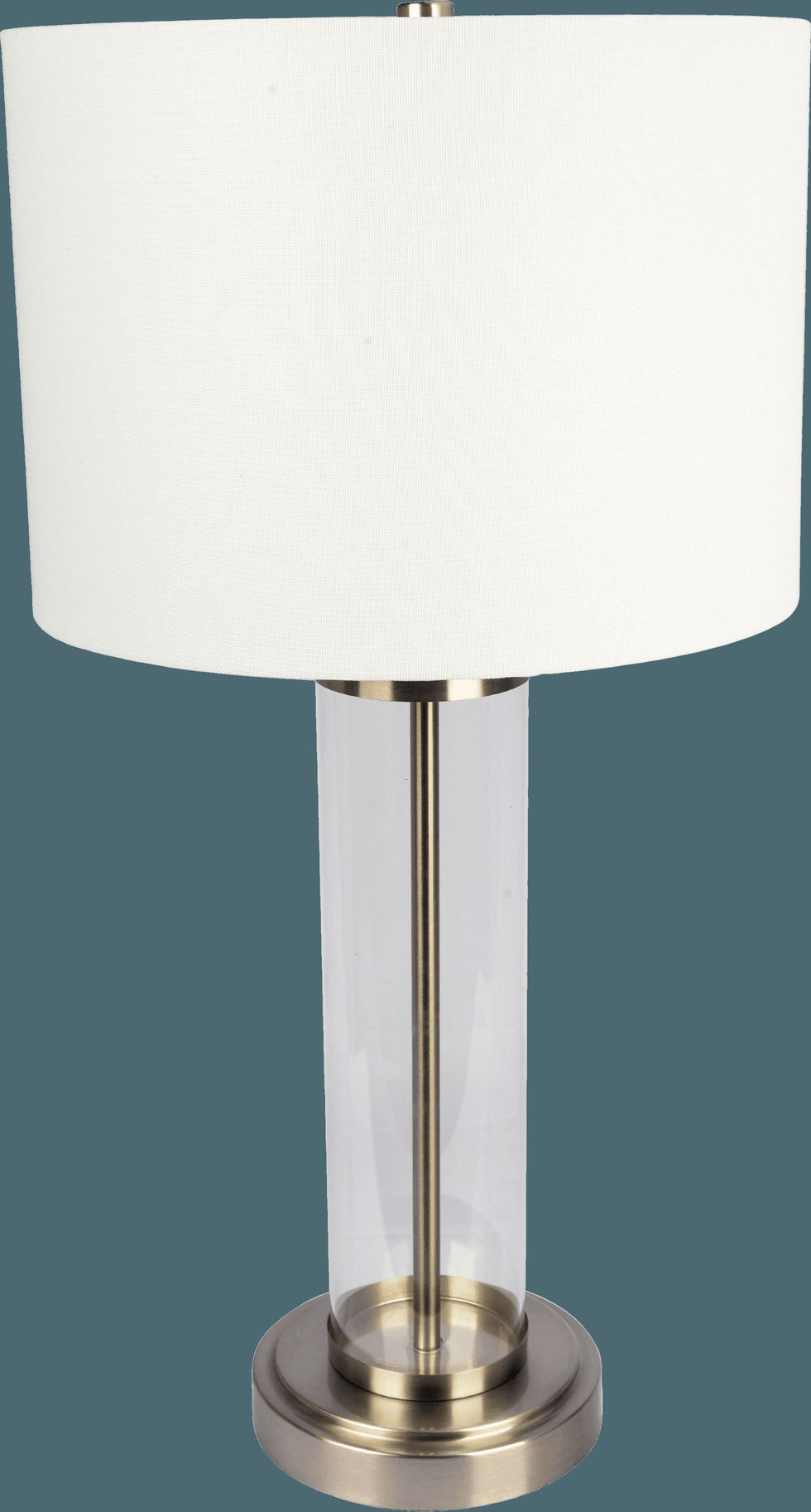 Ashcroft - Luna Brushed Nickel Table Lamp with On/Off Switch Clear Glass Body Metal Base