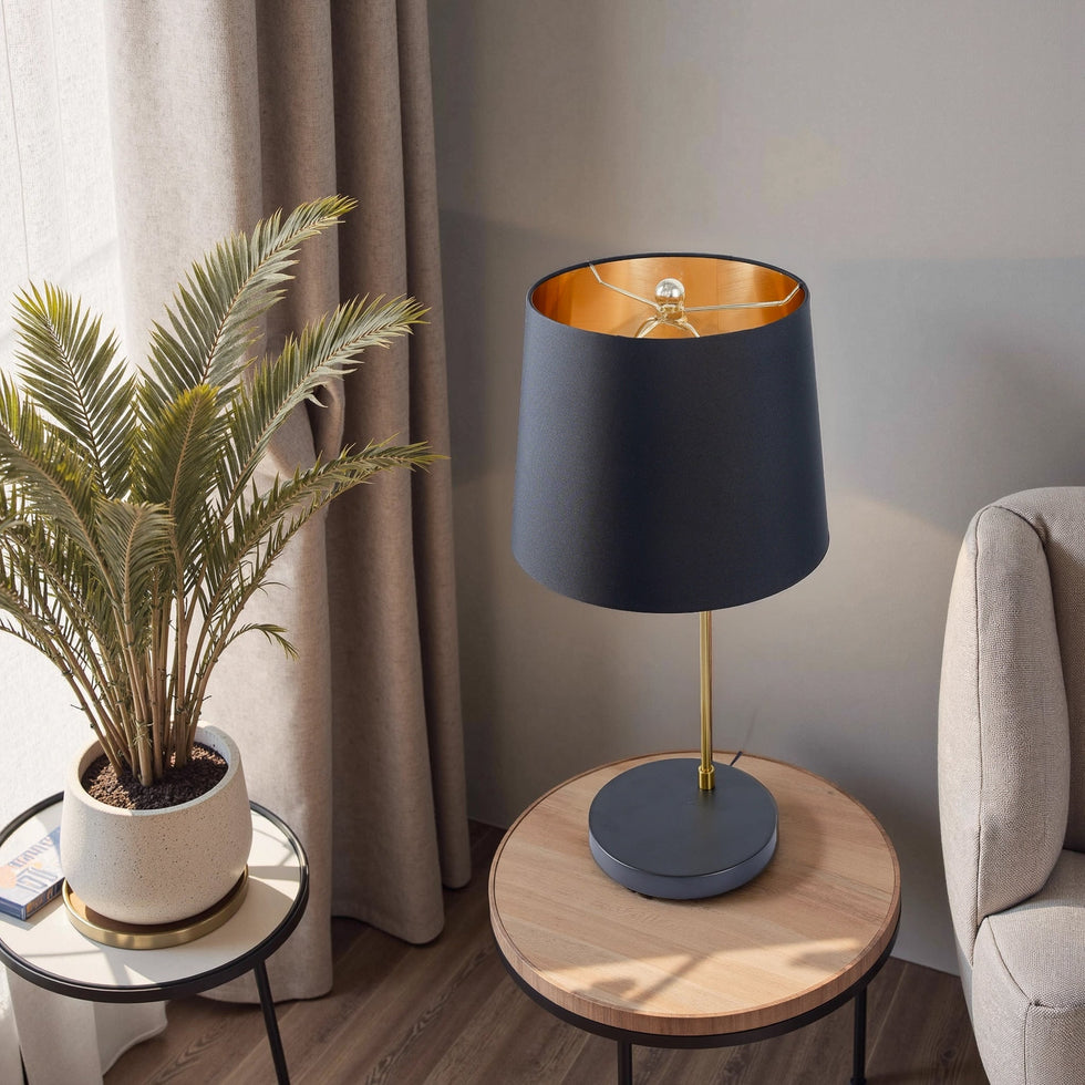 Ashcroft - Lustrous Table Lamp - Black outer and Gold inner