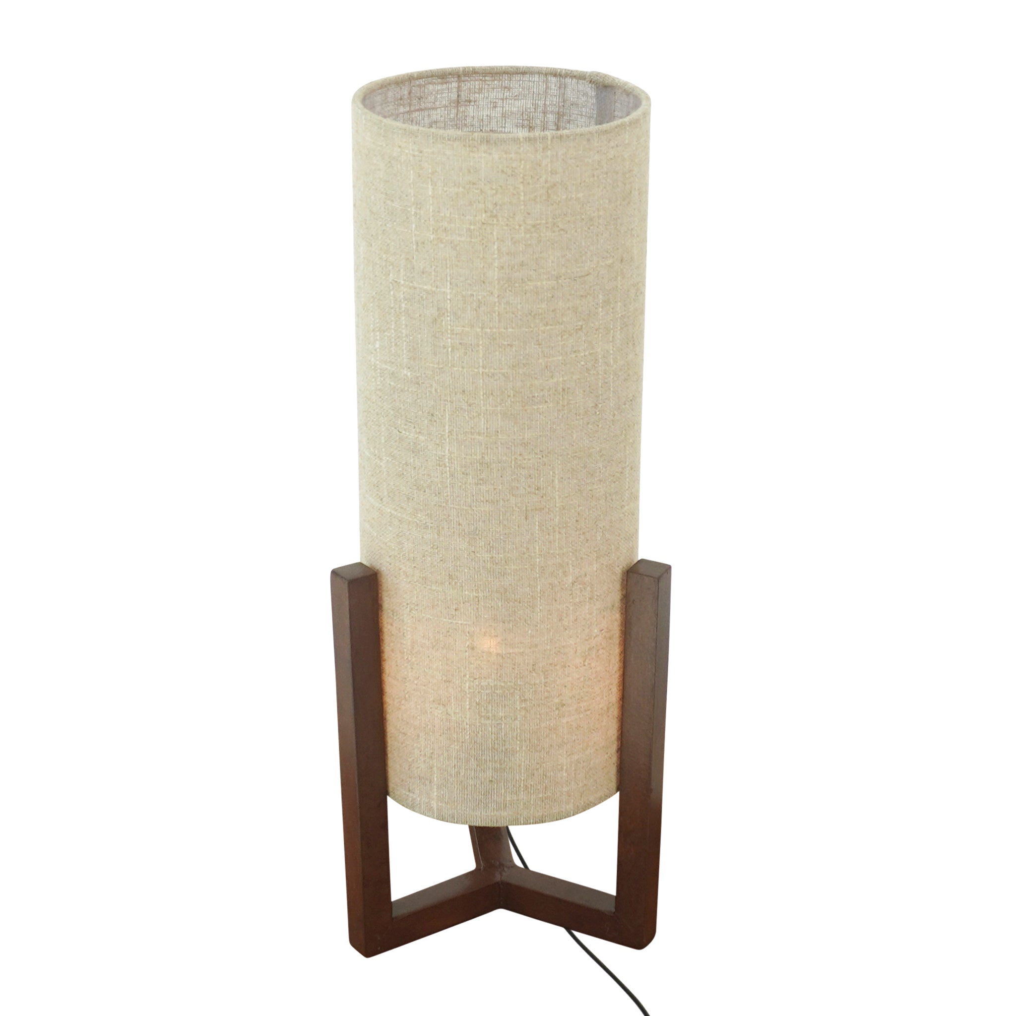 Ashcroft - Brisa Table Lamp, Walnut Wood Base with Natural Linen Shade