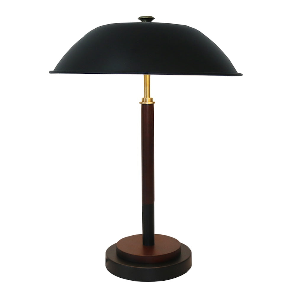 Ashcroft - Cosmiclume Black Umbrella Shaped Table Lamp in Walnut-Bronze