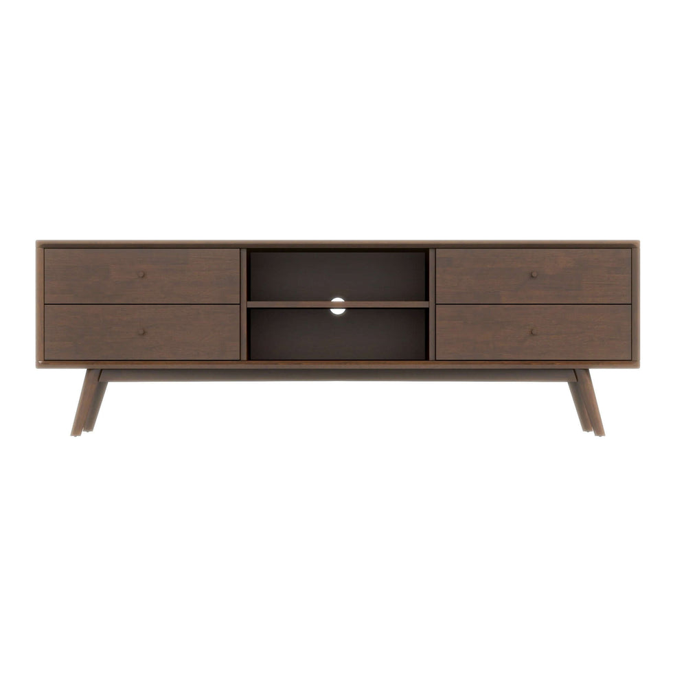 Ashcroft - Caroline Mid Century Modern Style Walnut TV Stand Up To 72"