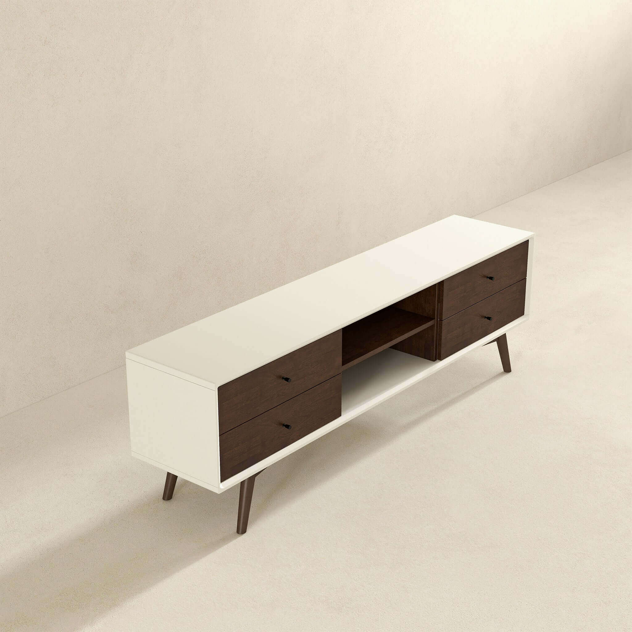 Ashcroft - Caroline Walnut White TV Stand Up To 72"