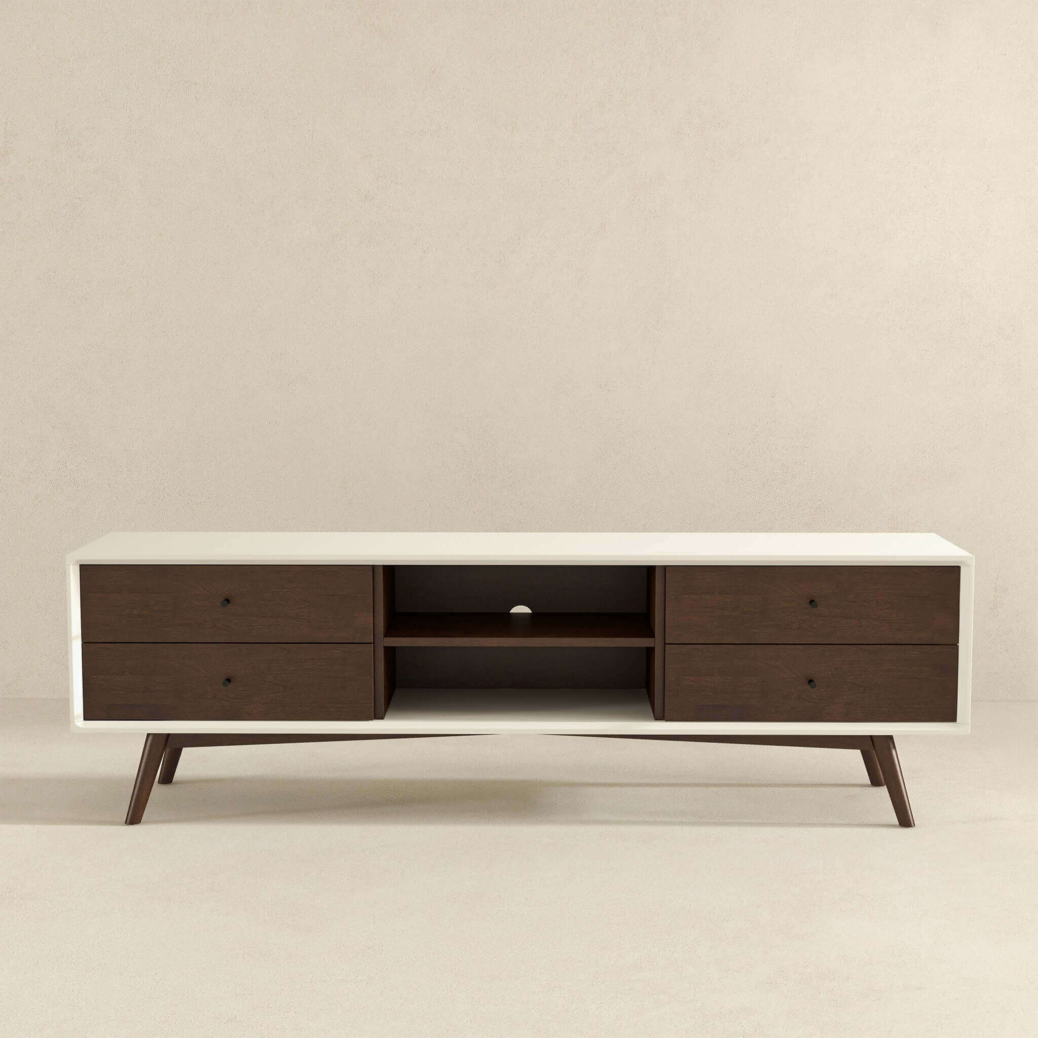 Ashcroft - Caroline Walnut White TV Stand Up To 72"