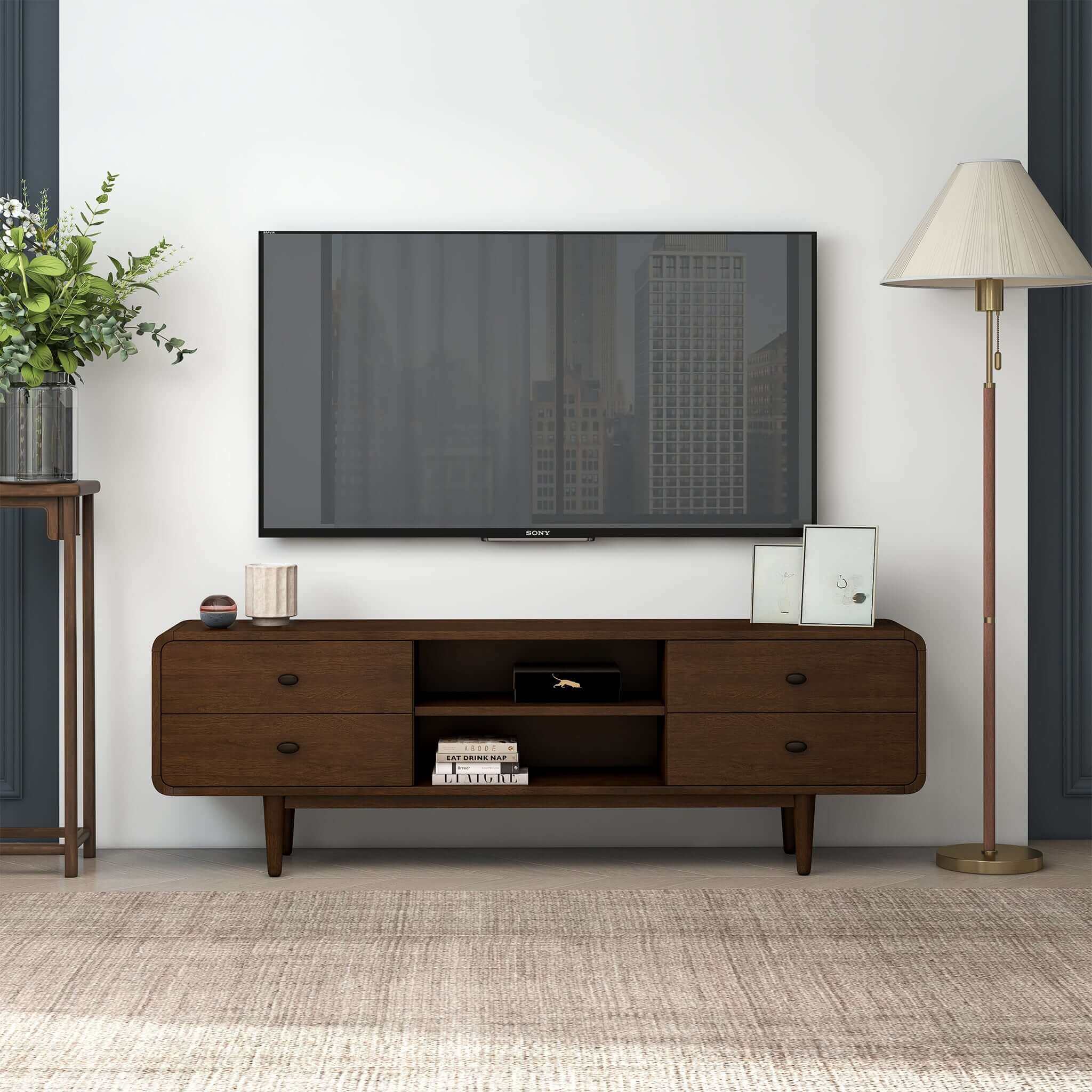 Ashcroft – Alexa Mid-Century Modern Style TV Stand in Brown