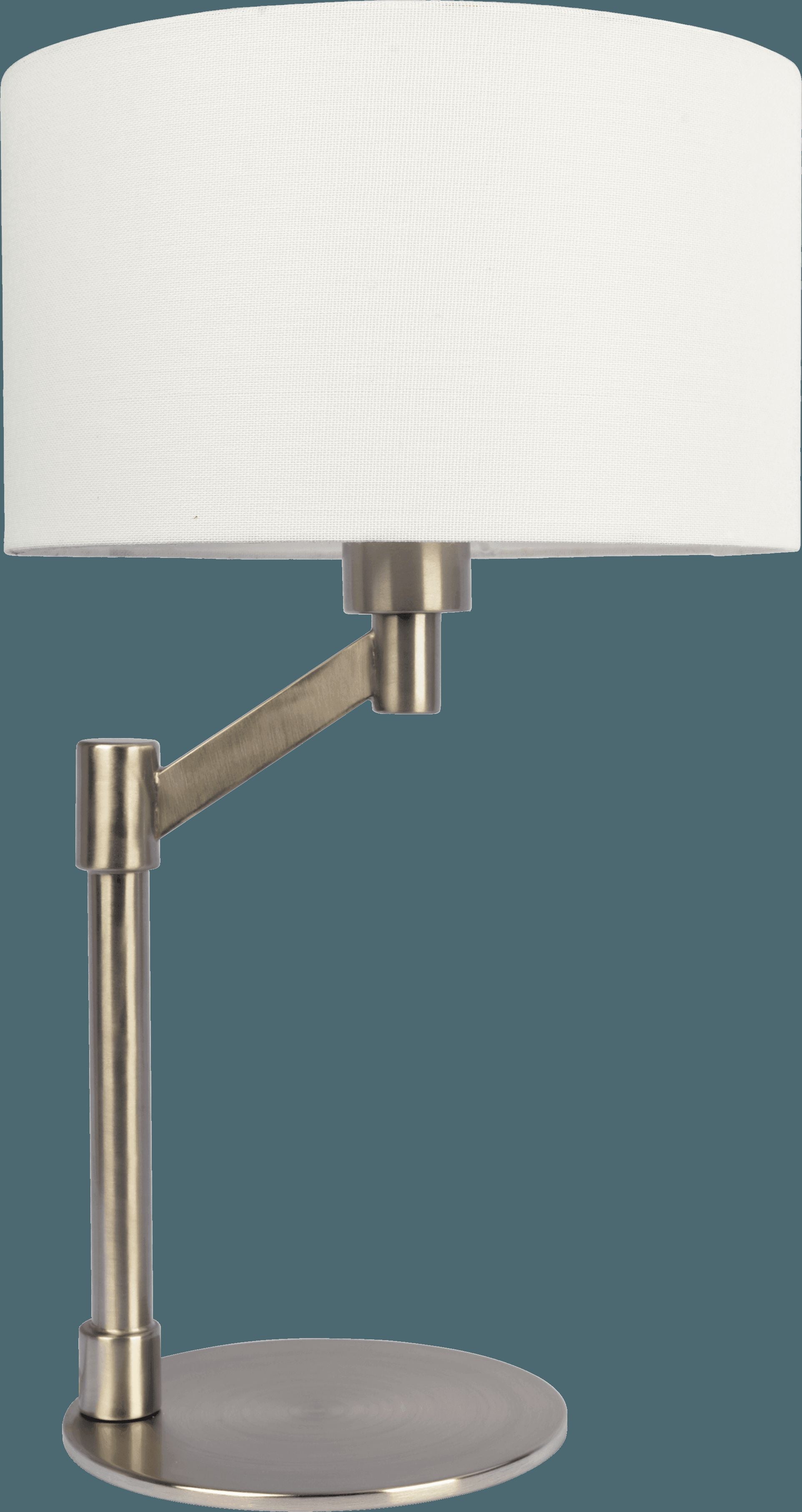 Ashcroft - Horizon Brushed Nickel Table Lamp with On/Off Switch Curved Metal Base Linen Shade