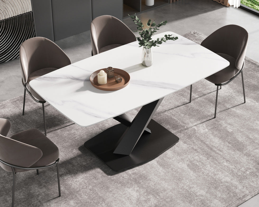 Crenus - Lavina Curved Rectangular Dining Table