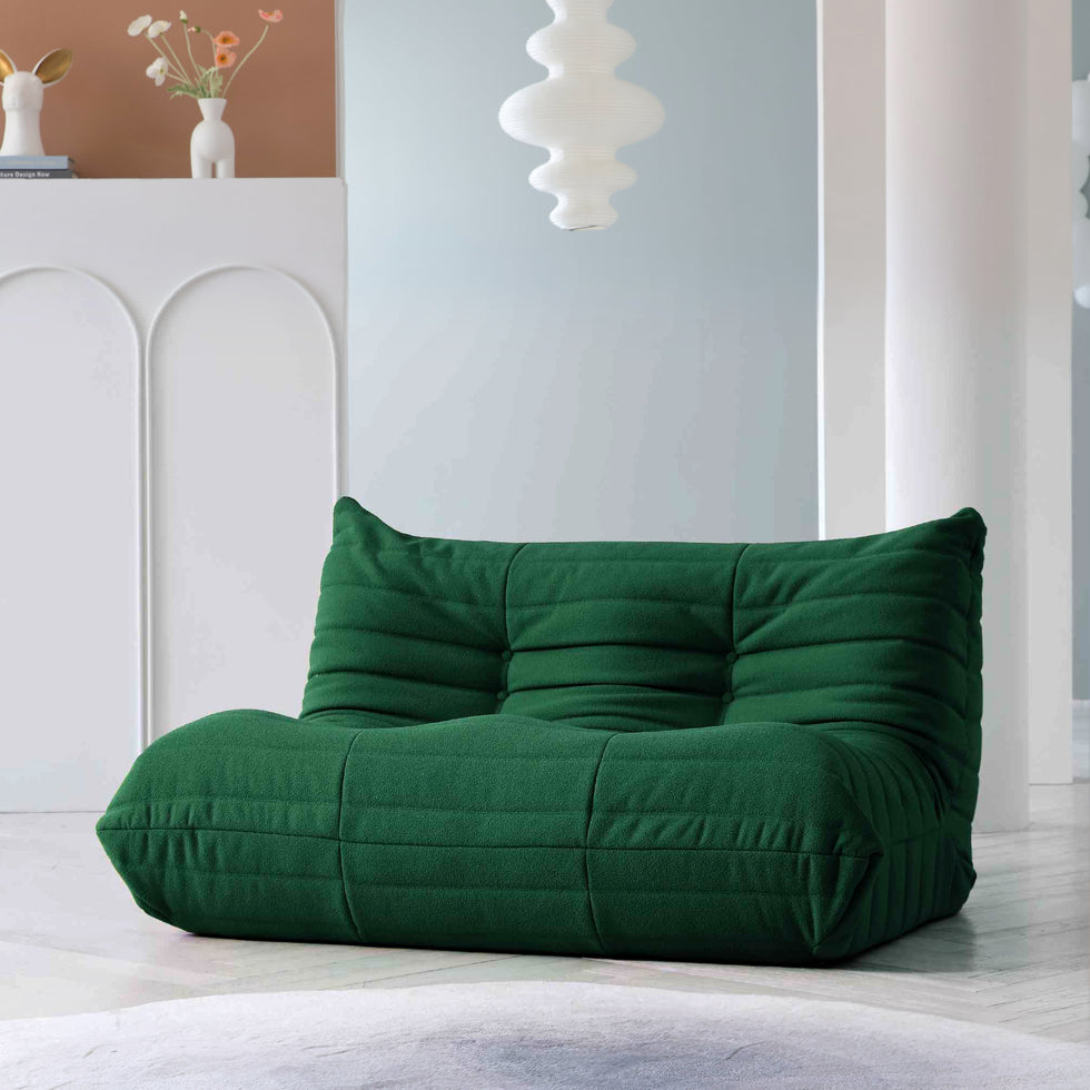 Crenus - Caterpillar 53.15″ Floor Loveseat Sofa Teddy Velvet