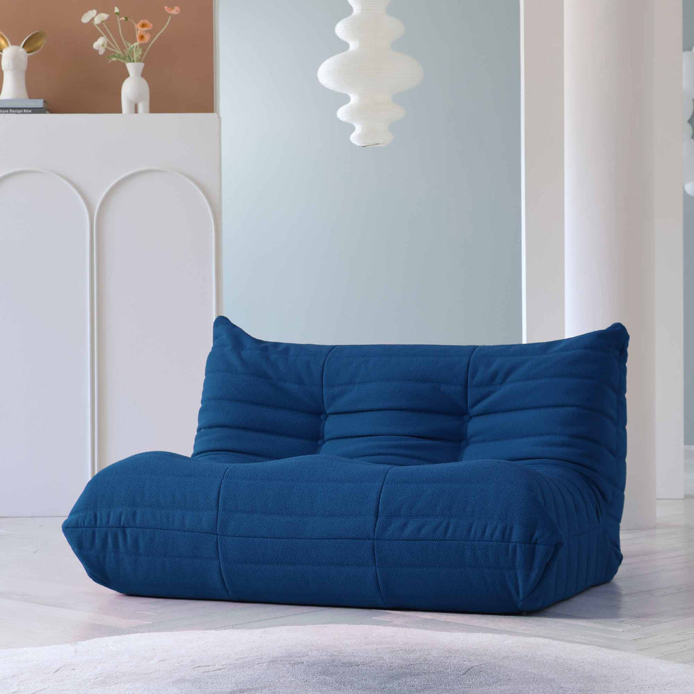 Crenus - Caterpillar 53.15″ Floor Loveseat Sofa Teddy Velvet