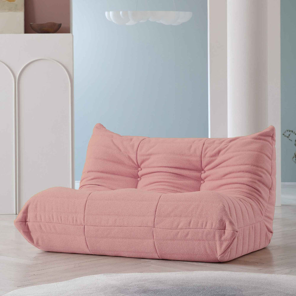 Crenus - Caterpillar 53.15″ Floor Loveseat Sofa Teddy Velvet