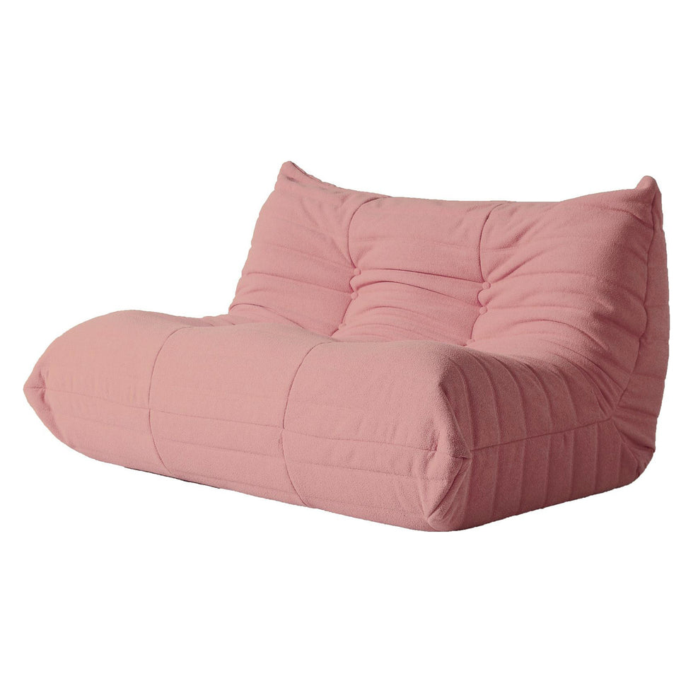 Crenus - Caterpillar 53.15″ Floor Loveseat Sofa Teddy Velvet