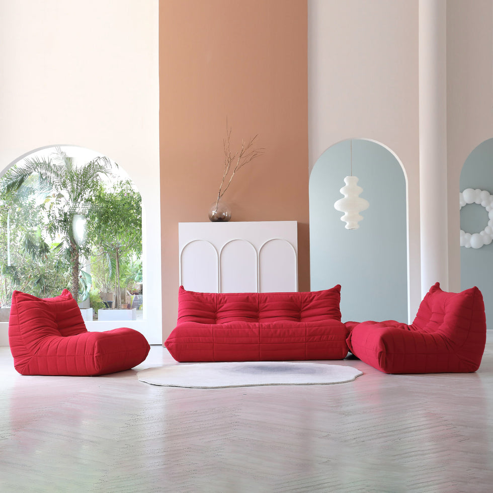 Crenus - Caterpillar 53.15″ Floor Loveseat Sofa Teddy Velvet