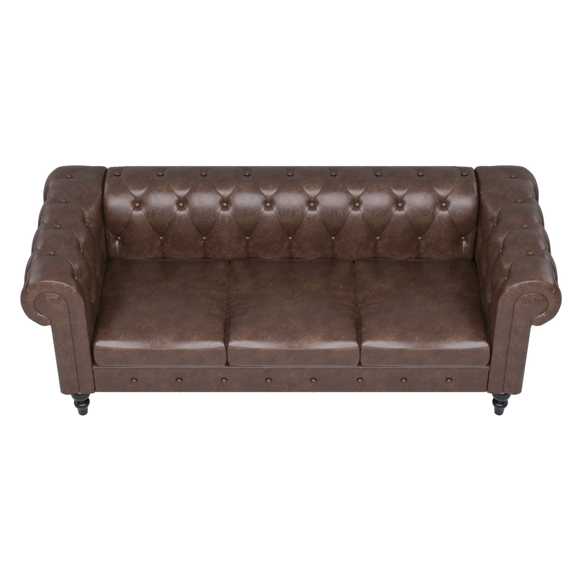 Crenus - Chesterfield PU Leather Sofa