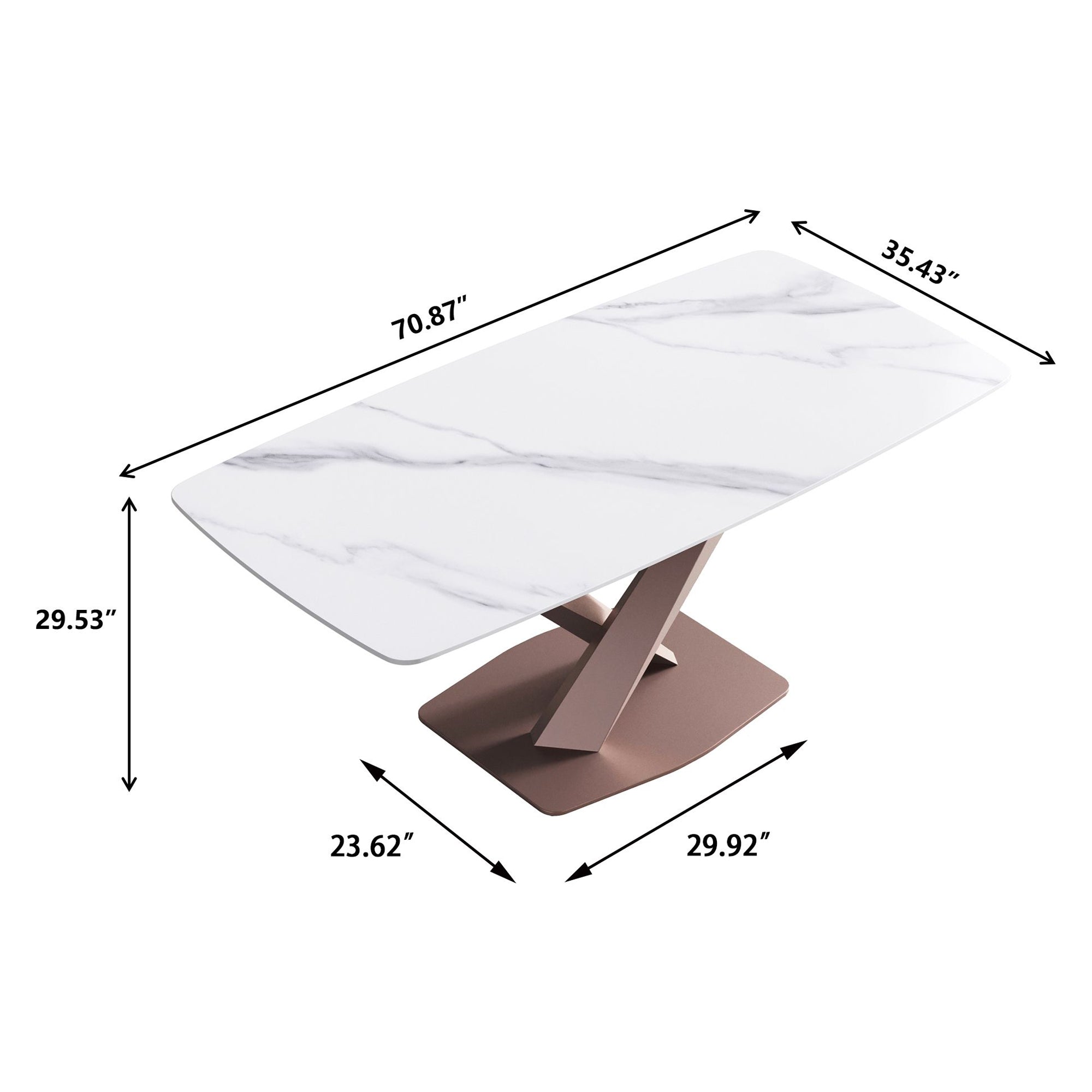 Crenus - Lavina Curved Rectangular Dining Table