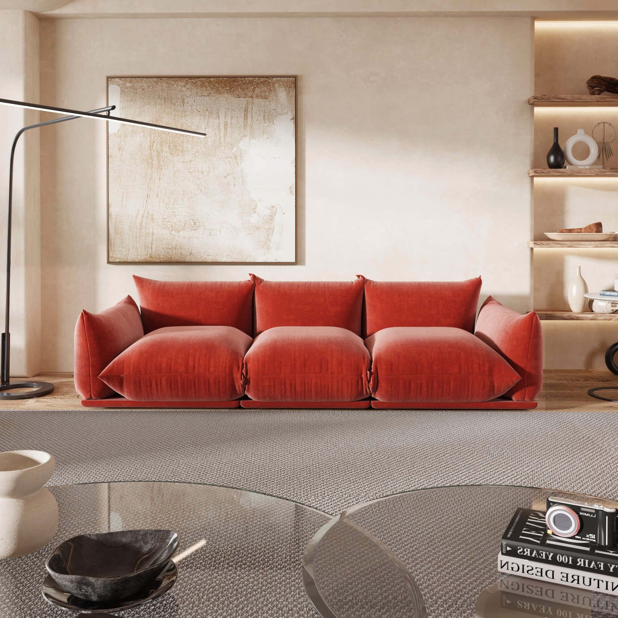 Crenus - Sereno 103.93" 3-Seater Sofa Chenille Floor Sectional Couch
