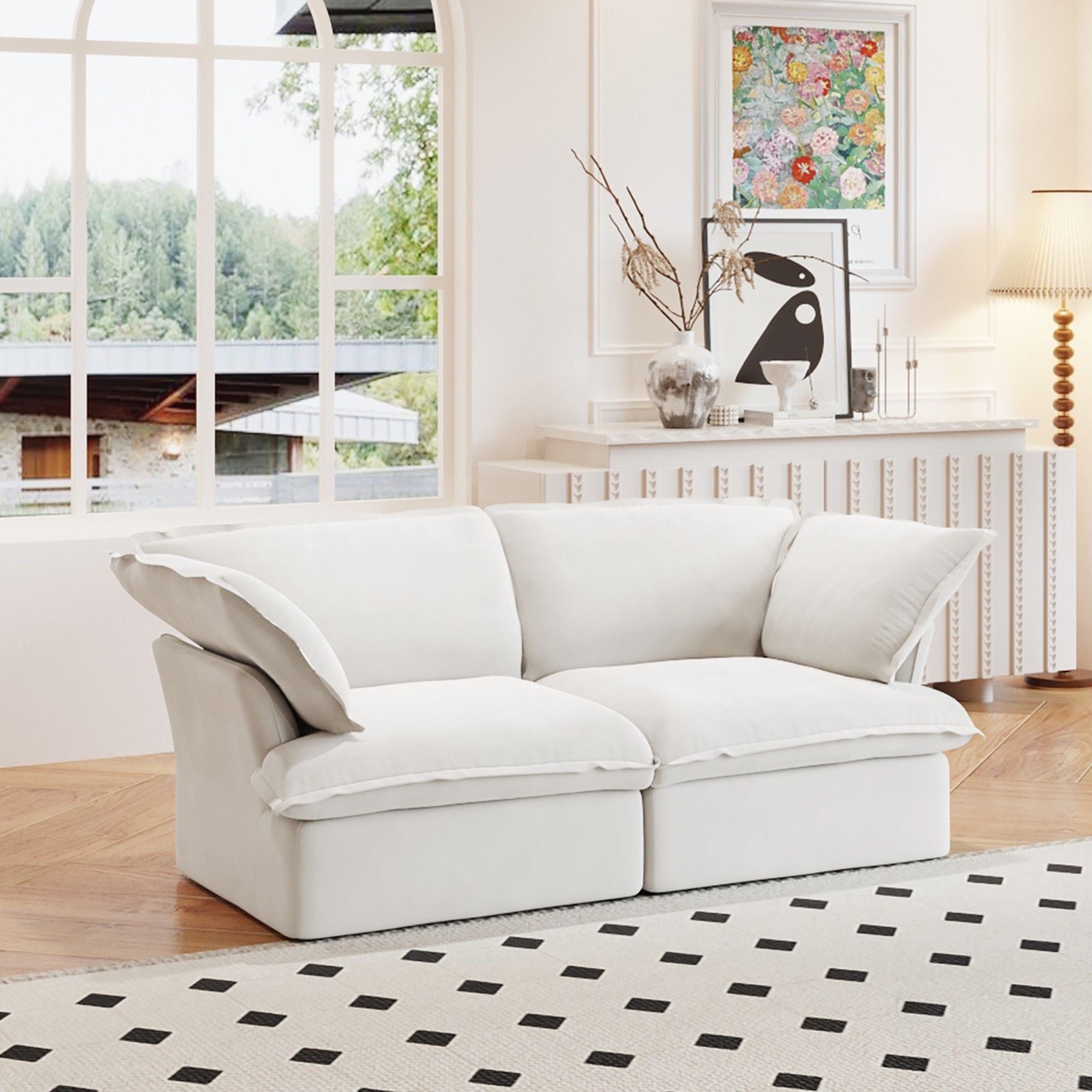 Crenus - Softspot 82.66" Loveseat Couch Sofa Cover