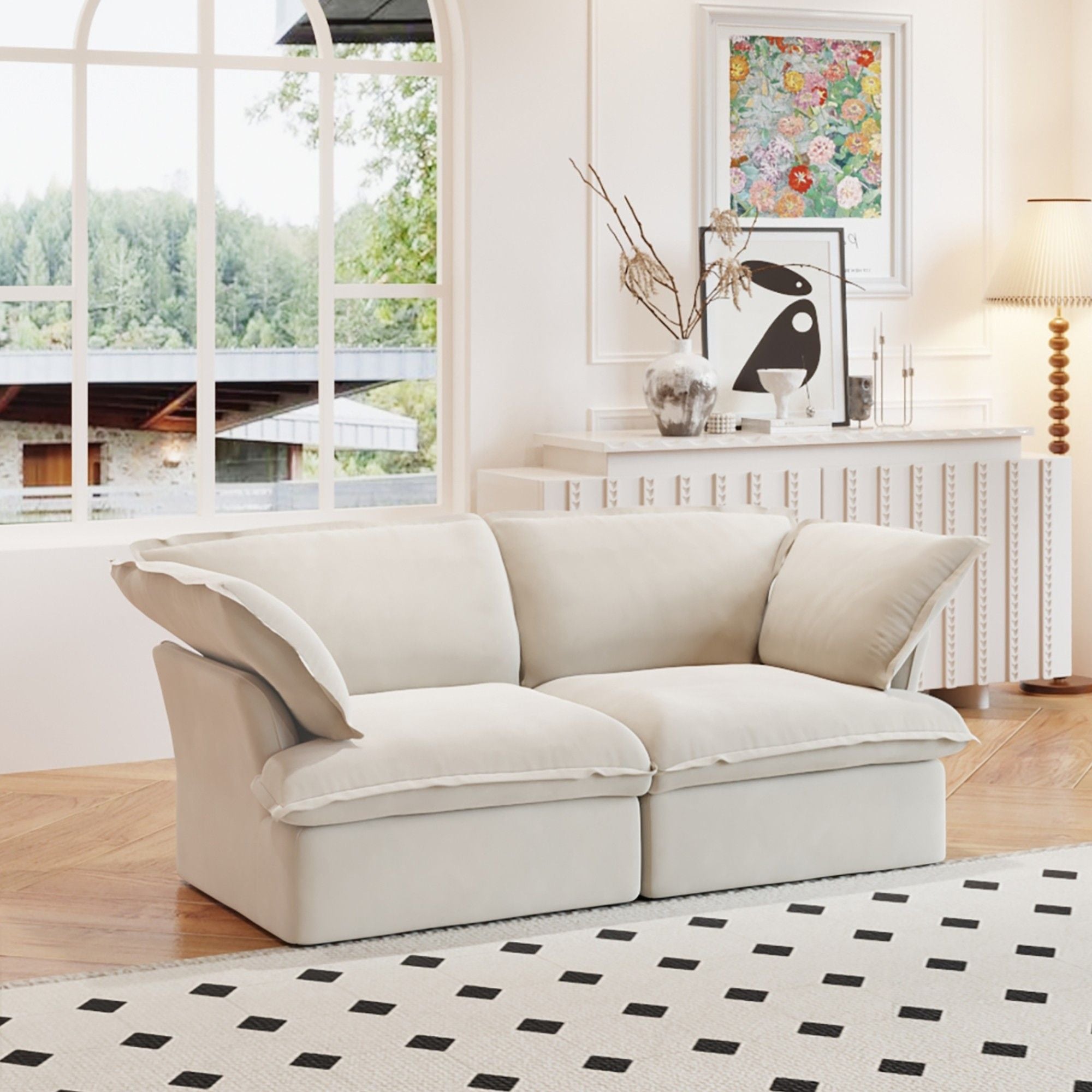 Crenus - Softspot 82.66" Loveseat Couch Sofa Cover