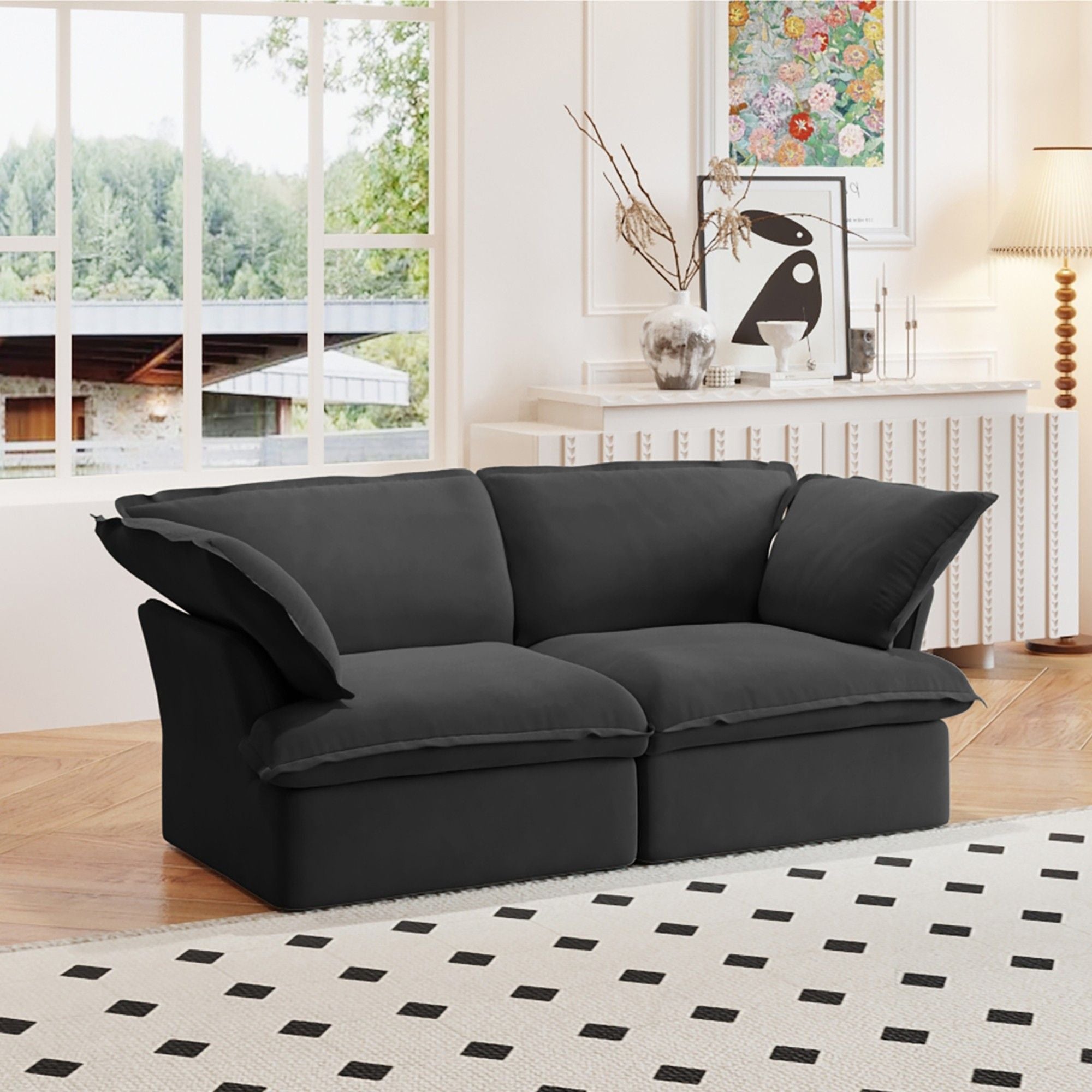 Crenus - Softspot 82.66" Loveseat Couch Sofa Cover