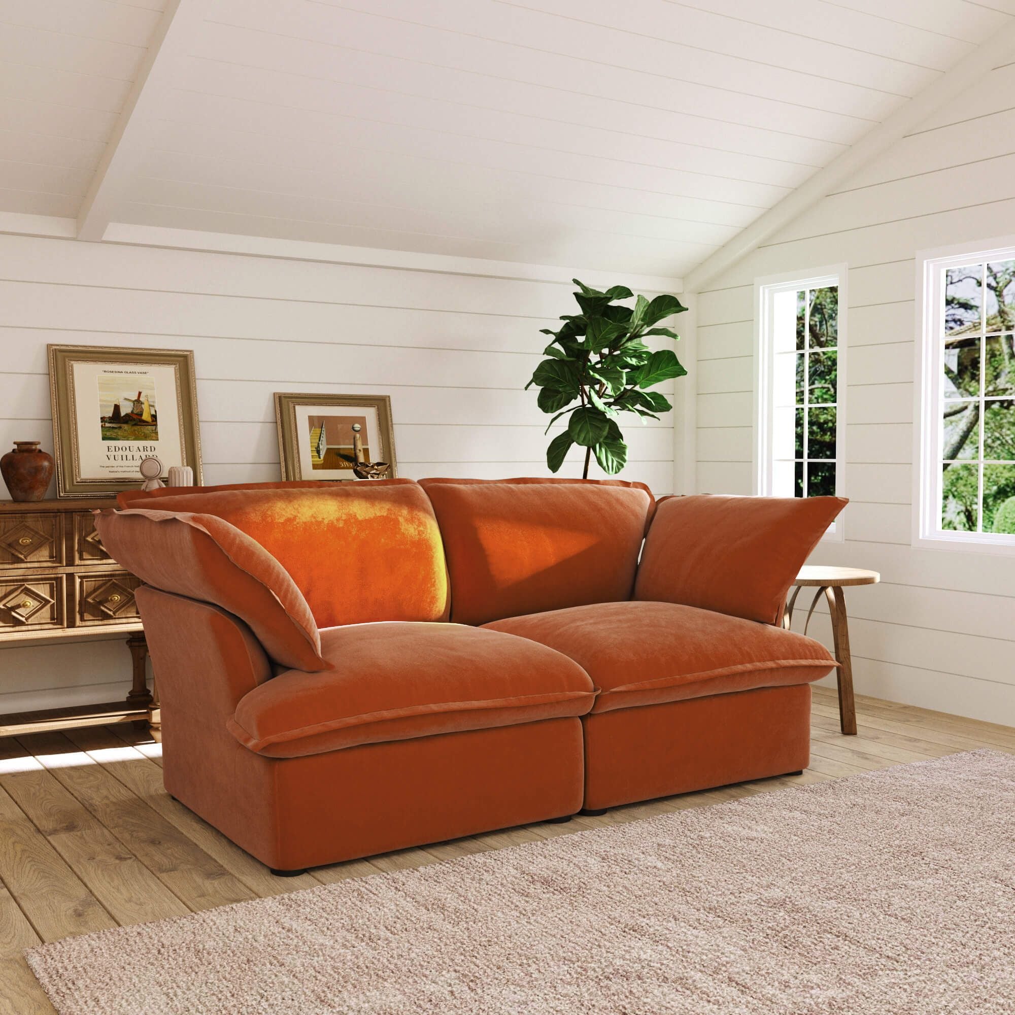 Crenus - Softspot 82.66" Loveseat Couch Sofa Cover