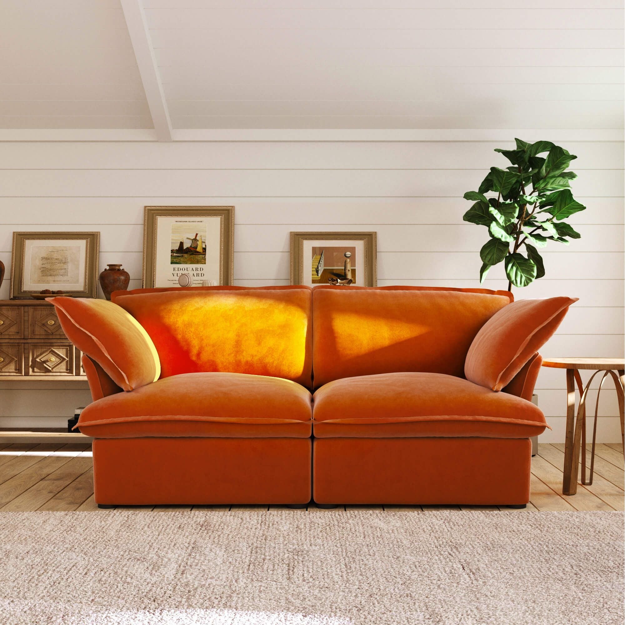 Crenus - Softspot 82.66" Loveseat Couch Sofa Cover