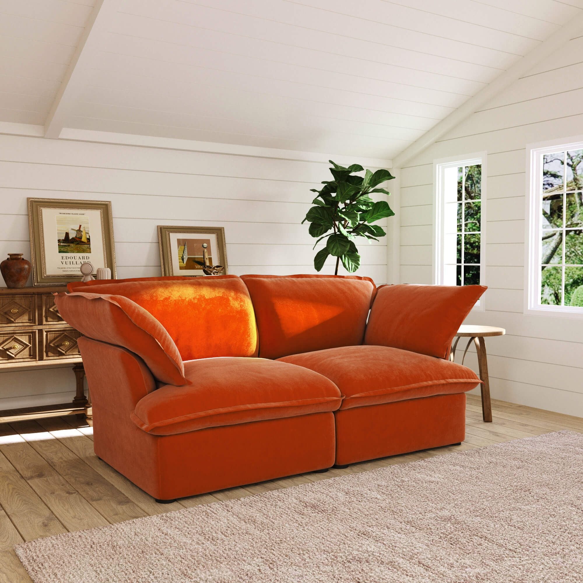Crenus - Softspot 82.66" Loveseat Couch Sofa Cover